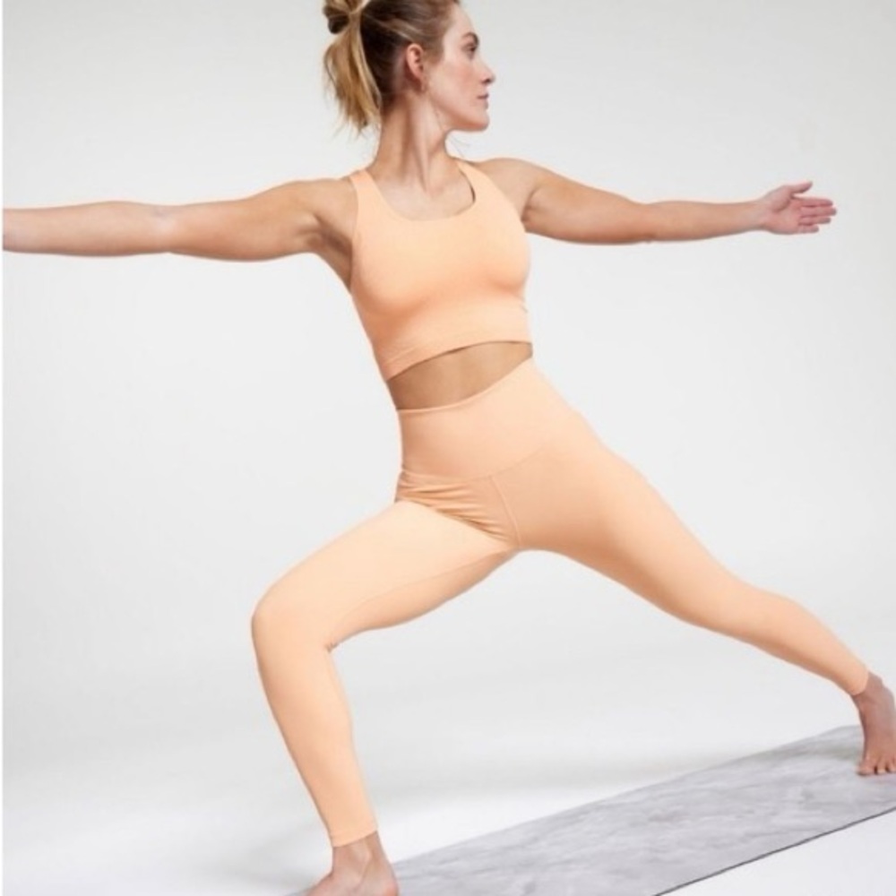CALIA Carrie Underwood SET Orange peach leggings fitness sports bra crop top